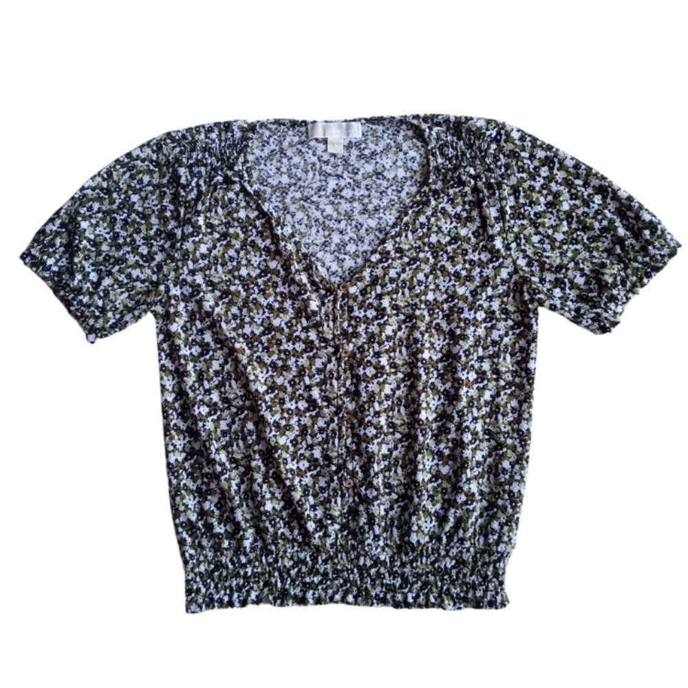 MICHAEL KORS Floral Green Blouse